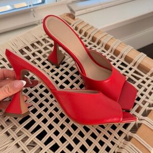 Saks Fifth Ave 97mm Leather Square Toe Heels